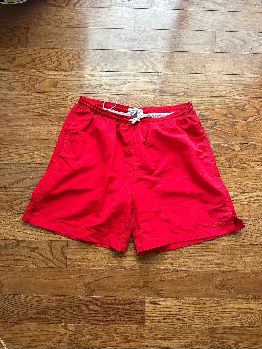 Wellen Bright Red Men's Swim Trunks Drawstring Size XL Made in USA